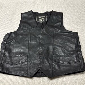 Silver Bike   Black Leather Vest Size XXL .